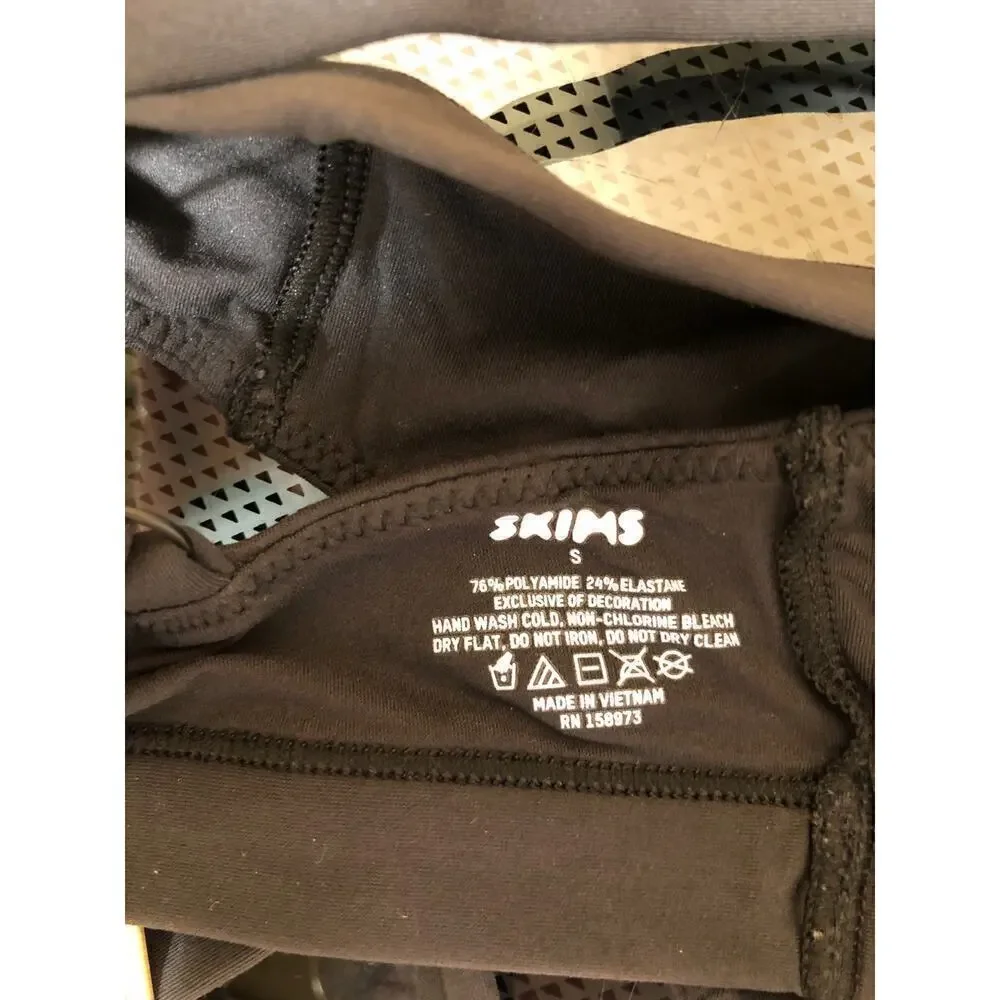 SKIMS Fits Everybody Triangle Bralette Bra in Onyx Black NWT Size Small - Picture 8 of 9